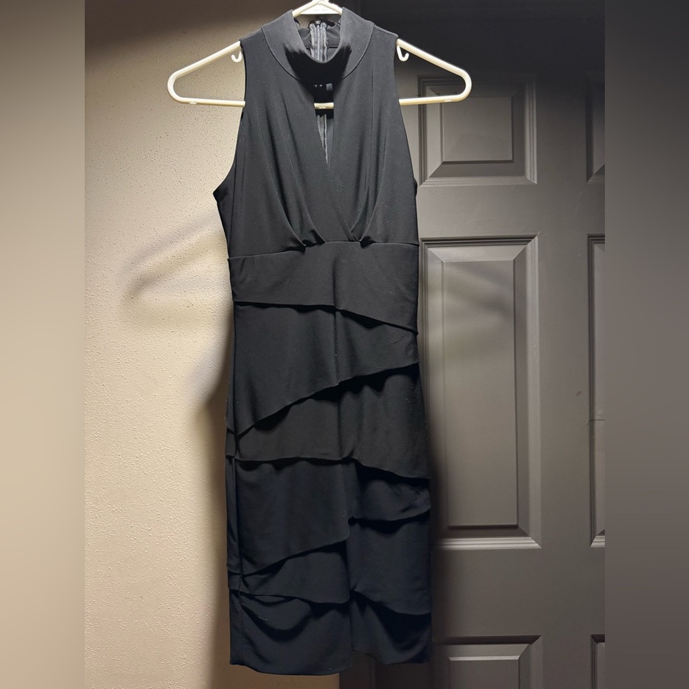 White House Black Market Instantly Slimming Tiered Black Dress